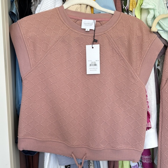 Sundays Brand Dusty Rose Pink Matching Top and Pant Set - Picture 2 of 4